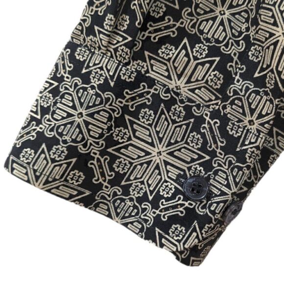 Bagutta Men's Gold & Black Geometric Pattern Button Down Shirt Size XL - Picture 5 of 8